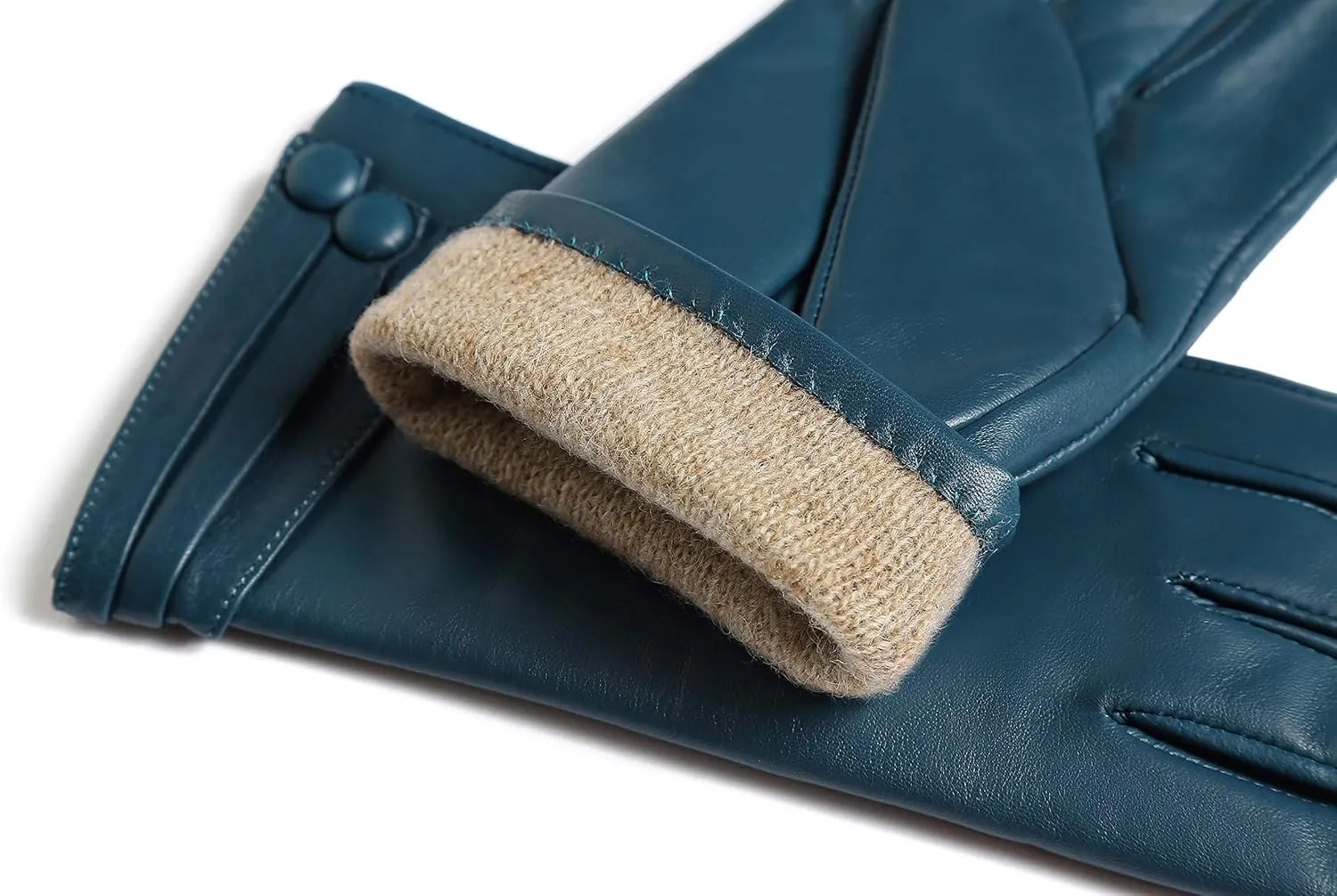 YISEVEN Women's Winter Driving Touchscreen Leather Gloves Wool Lined Buttoned Cuff