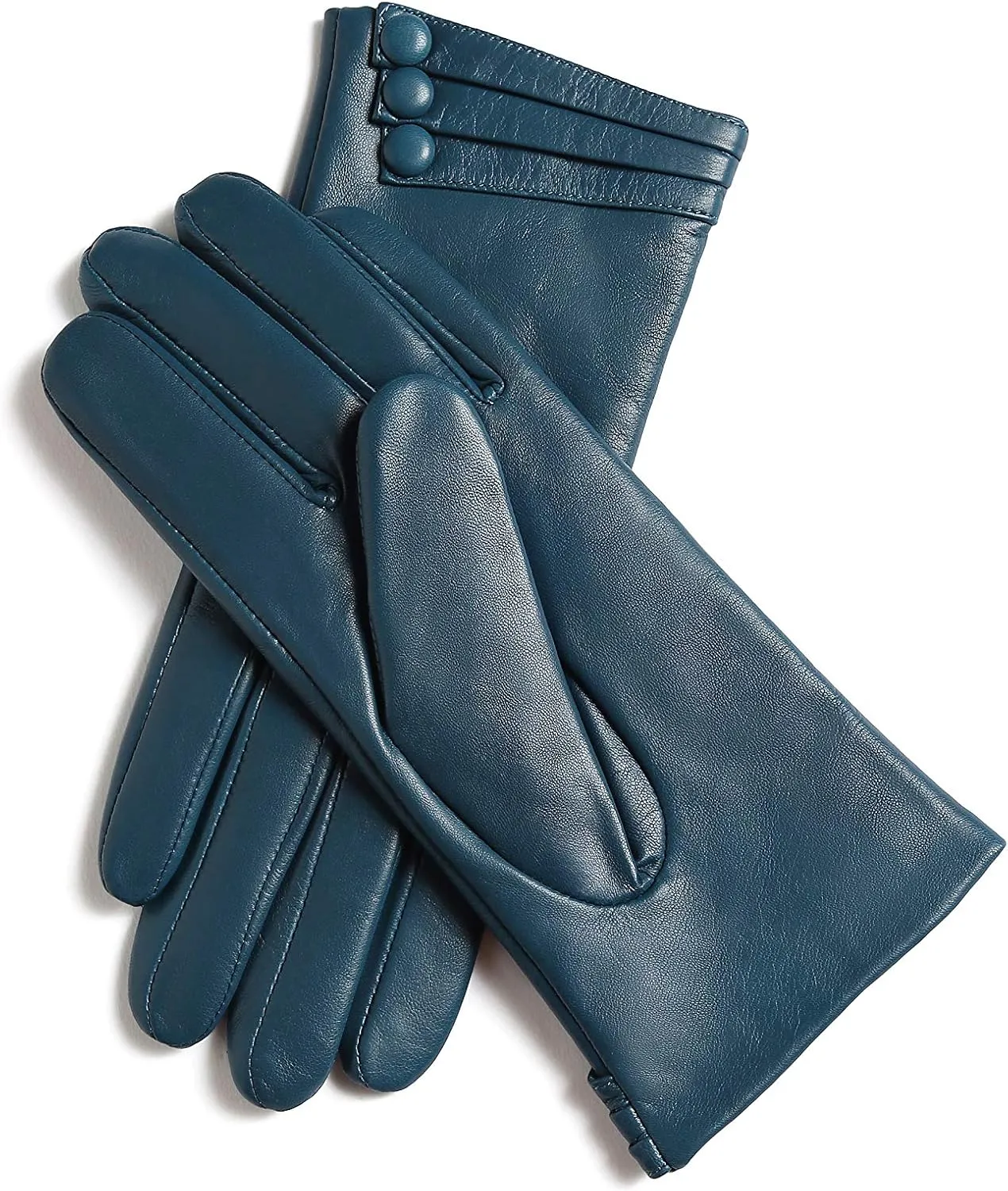 YISEVEN Women's Winter Driving Touchscreen Leather Gloves Wool Lined Buttoned Cuff