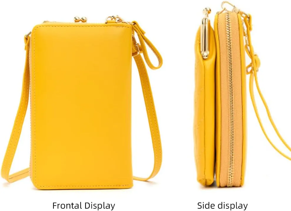 Yohora Women’s PU Leather Kiss Lock Shoulder Bag Retro Crossbody Coin Purse with Adjustable Straps Small Phone Bag for Work