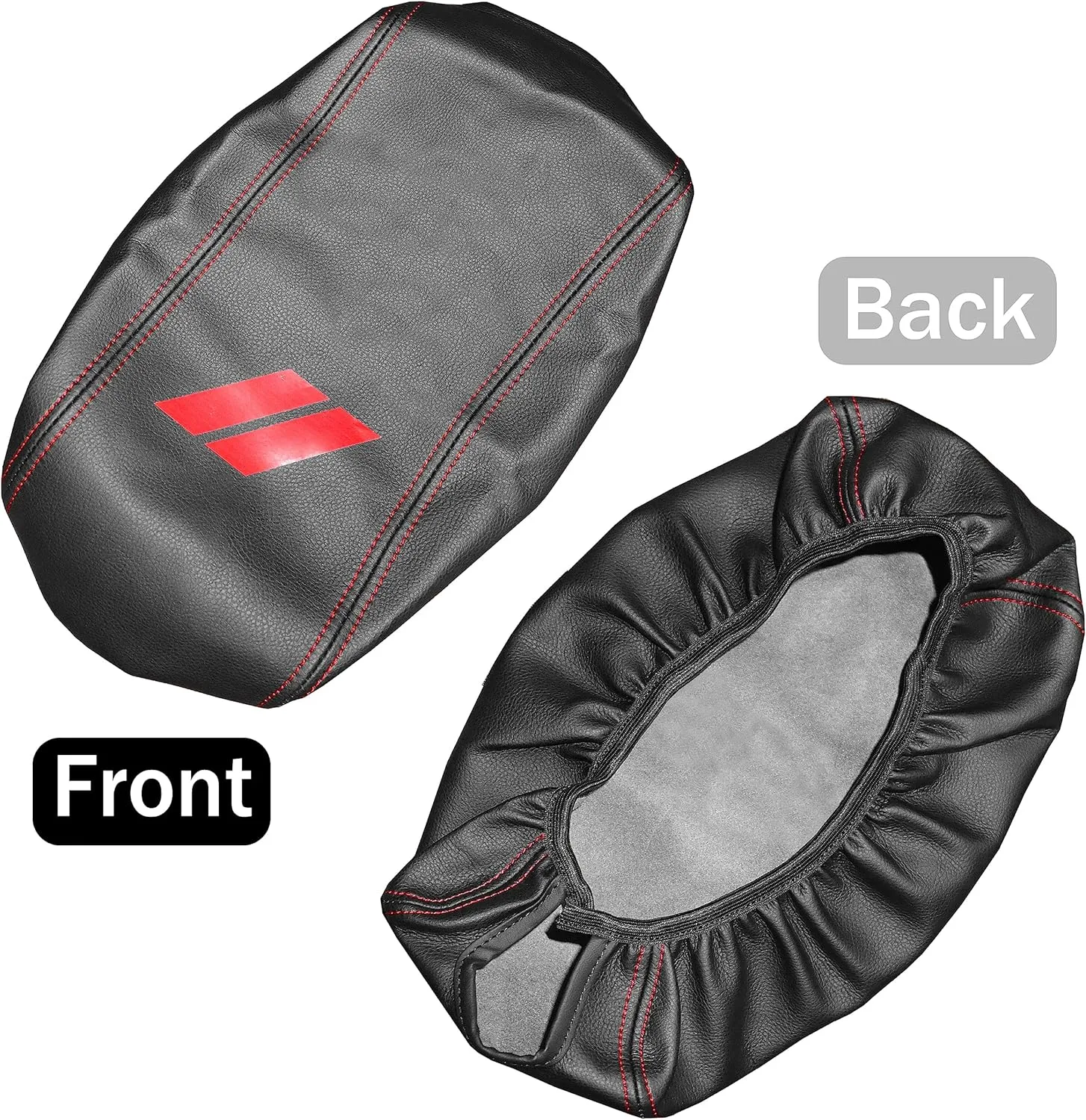 YOSRTER for Dodge Durango Accessories 2021 2022 2023 2024 2025 Center Console Armrest Cover Interior Box Anti-Scratch Leather Central Armrest Decoration (Red Stitches)