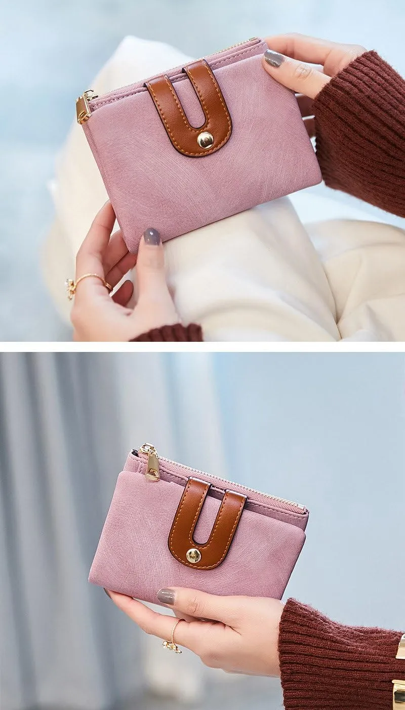 YOTOO TOPKULL Womens Wallets Bifold Leather Small Wallets for Women Mini Rfid Thin Billfolds Ladies Wallets Slim Compact with Zipper Coin Pocket (Pink)