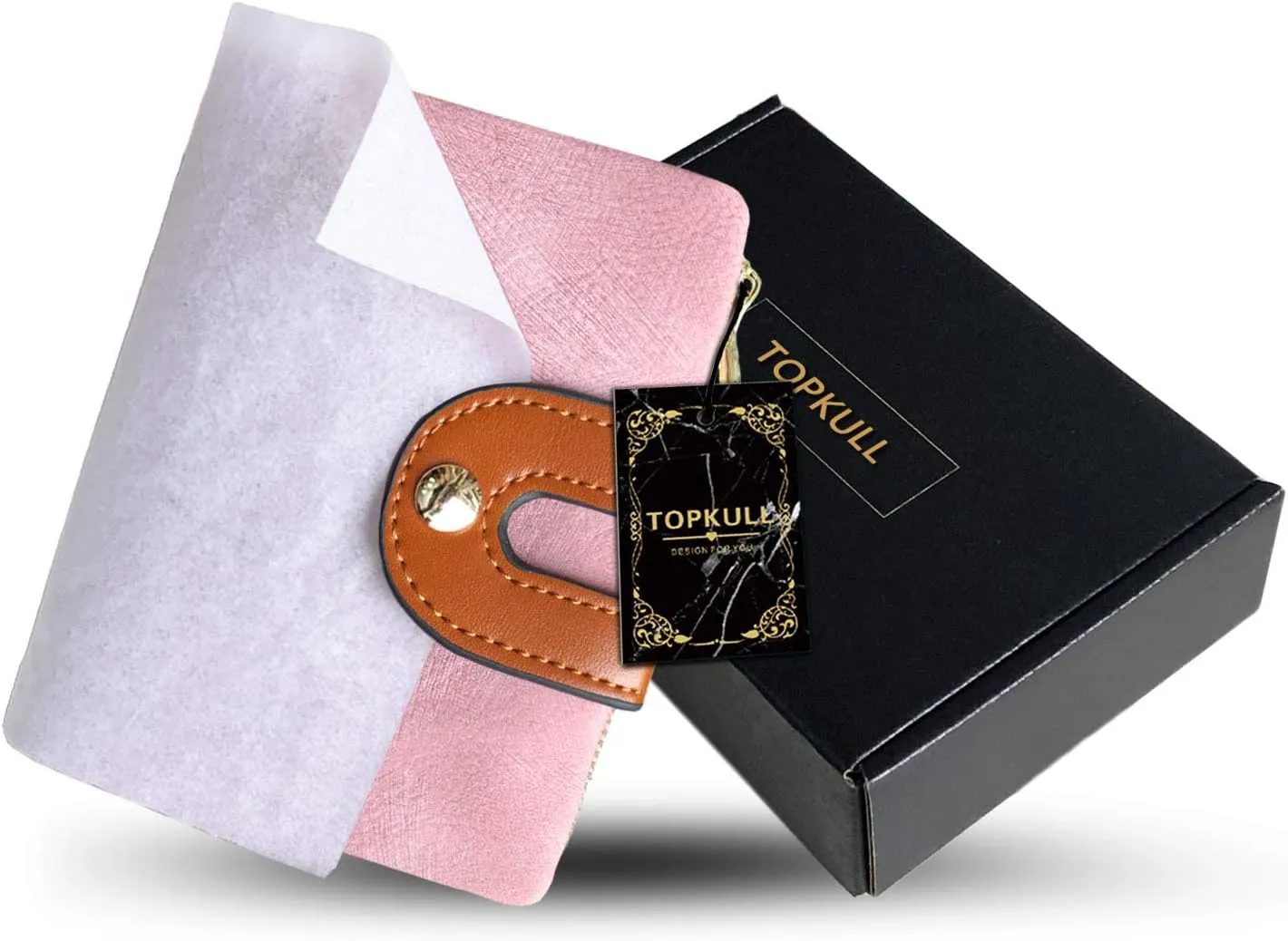 YOTOO TOPKULL Womens Wallets Bifold Leather Small Wallets for Women Mini Rfid Thin Billfolds Ladies Wallets Slim Compact with Zipper Coin Pocket (Pink)