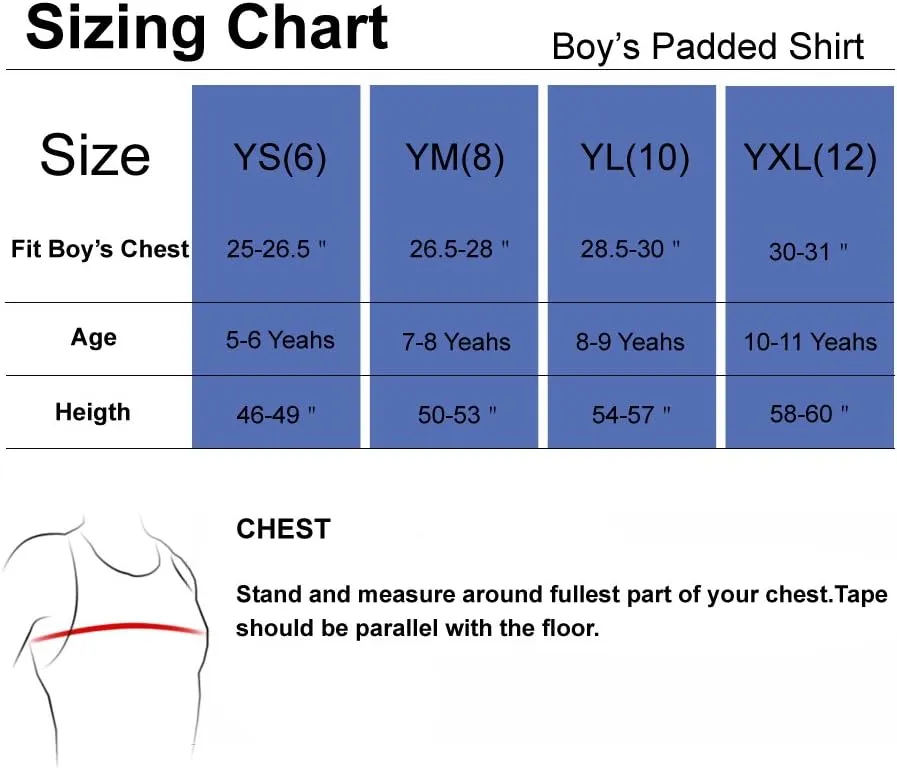 Youth Boys Football Rib Protector for Paintball Baseball Compression Padded Chest Protective
