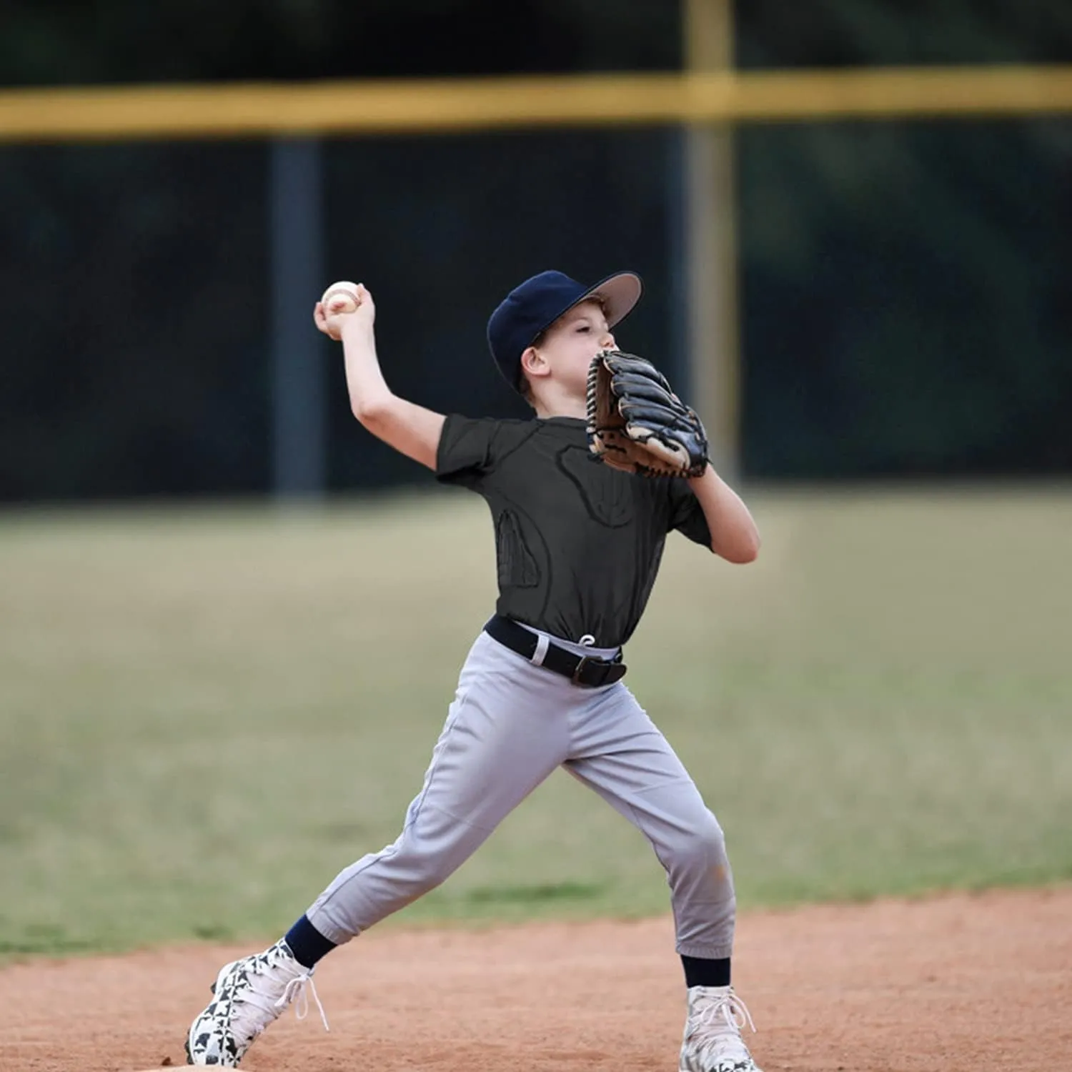 Youth Boys Football Rib Protector for Paintball Baseball Compression Padded Chest Protective