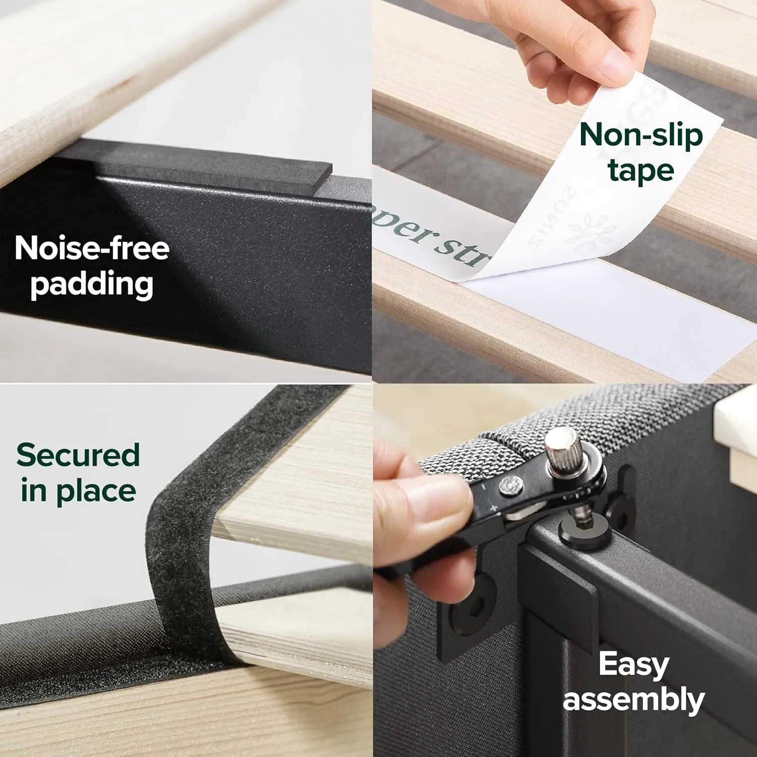 ZINUS King Shalini Upholstered Platform Bed Frame with Headboard [New WonderBox(TM) Version], Wooden Slat Support, No Box Spring Needed, Easy Assembly, Eco Friendly Packaging, Dark Grey